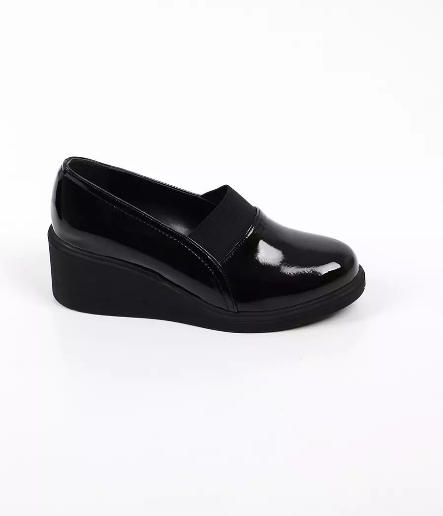 Mocassin confort à talon compensé élastiqué réf : 102