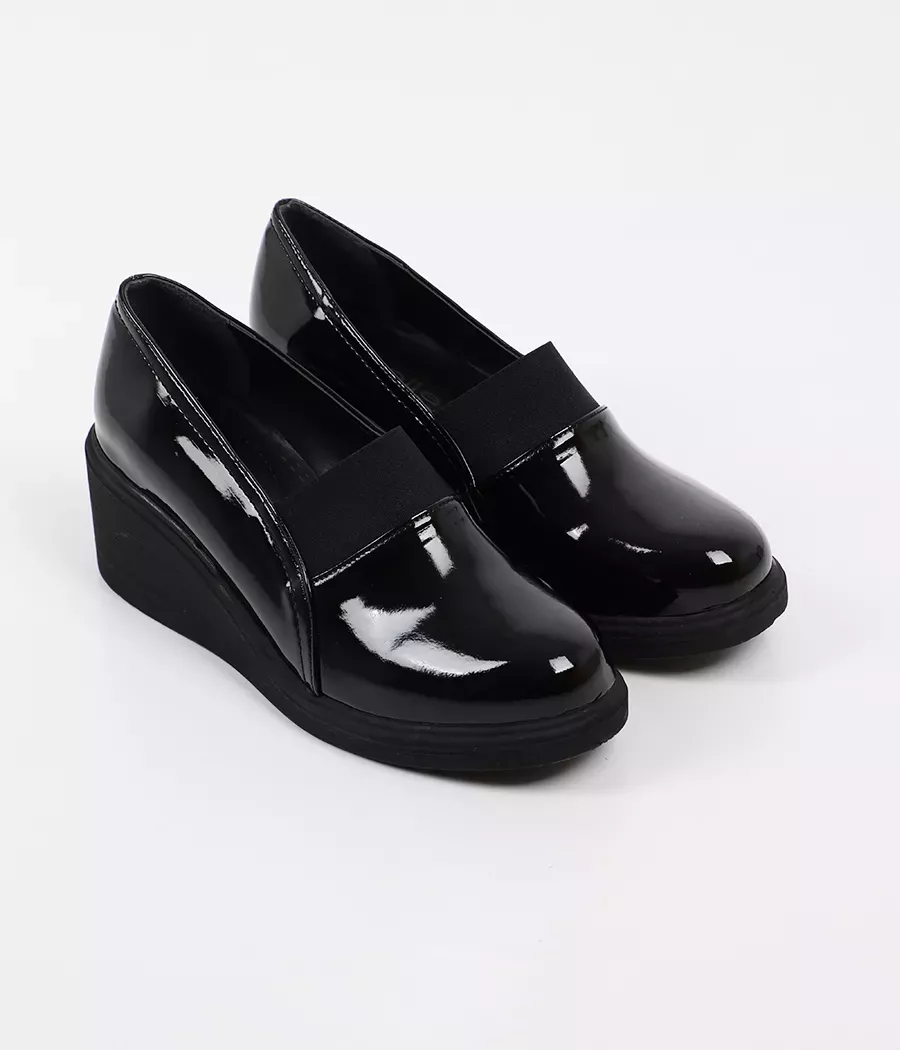 Mocassin confort à talon compensé élastiqué réf : 102